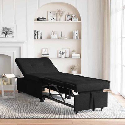 vidaXL Pull Out Sofa Bed Schwarz 194 x 50 x 82 cm Stoff - Schwarz vidaXL Pull Out Sofa Bed Schwarz 194 x 50 x 82 cm Stoff - Schwarz