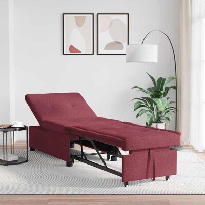 vidaXL Pull Out Sofa Bed Weinrot 194 x 50 x 82 cm Stoff - Rot vidaXL Pull Out Sofa Bed Weinrot 194 x 50 x 82 cm Stoff - Rot