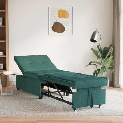 vidaXL Pull Out Sofa Bed Dunkelgrün 194 x 50 x 82 cm Stoff - Grün vidaXL Pull Out Sofa Bed Dunkelgrün 194 x 50 x 82 cm Stoff - Grün