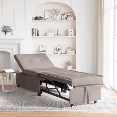 vidaXL Pull Out Sofa Bed Taupe 194 x 50 x 82 cm Stoff - Taupe vidaXL Pull Out Sofa Bed Taupe 194 x 50 x 82 cm Stoff - Taupe