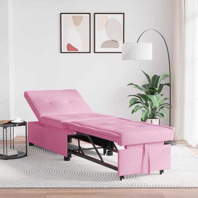 vidaXL Pull Out Sofa Bed Rosa 194 x 50 x 82 cm Stoff - Rosa vidaXL Pull Out Sofa Bed Rosa 194 x 50 x 82 cm Stoff - Rosa