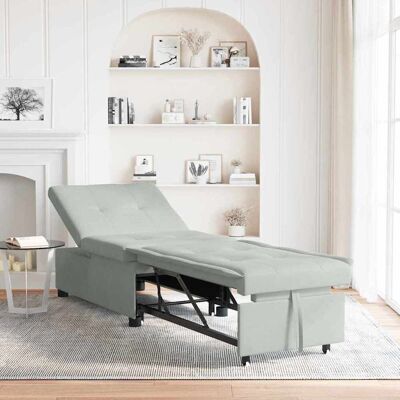 vidaXL Schlafsofa Hellgrau 194 x 67 x 82 cm Samt - Hellgrau vidaXL Schlafsofa Hellgrau 194 x 67 x 82 cm Samt - Hellgrau