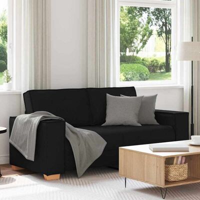 vidaXL 2-Sitzer Sofa Schwarz 140 cm Stoff - Schwarz vidaXL 2-Sitzer Sofa Schwarz 140 cm Stoff - Schwarz