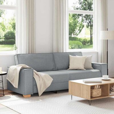 vidaXL 3-Sitzer-Sofa Hellgrau 180 cm Stoff - Grau vidaXL 3-Sitzer-Sofa Hellgrau 180 cm Stoff - Grau