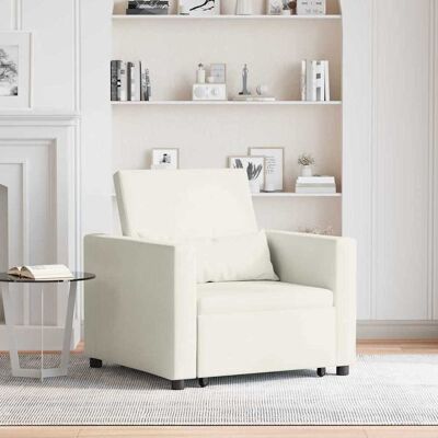 vidaXL Pull out Sofa Bed Single mit Rädern Creme Samt - Creme vidaXL Pull out Sofa Bed Single mit Rädern Creme Samt - Creme