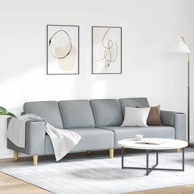 vidaXL Wohnzimmer Couch Hellgrau 250 x 77 x 76 cm Polyester - Hellgrau vidaXL Wohnzimmer Couch Hellgrau 250 x 77 x 76 cm Polyester - Hellgrau