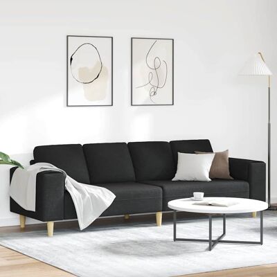 vidaXL Wohnzimmer Couch Schwarz 250 x 77 x 76 cm Polyester - Schwarz vidaXL Wohnzimmer Couch Schwarz 250 x 77 x 76 cm Polyester - Schwarz