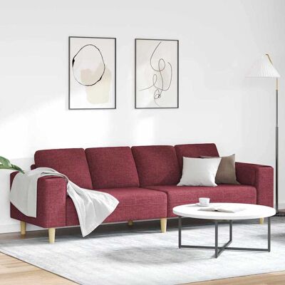 vidaXL Wohnzimmer Couch Weinrot 250 x 77 x 76 cm Polyester - Rot vidaXL Wohnzimmer Couch Weinrot 250 x 77 x 76 cm Polyester - Rot