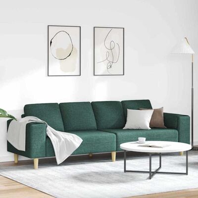 vidaXL Wohnzimmer Couch Dunkelgrün 250 x 77 x 76 cm Polyester - Grün vidaXL Wohnzimmer Couch Dunkelgrün 250 x 77 x 76 cm Polyester - Grün