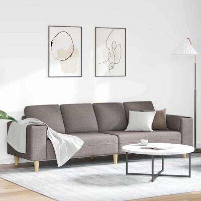 vidaXL Wohnzimmer Couch Taupe 250 x 77 x 76 cm Polyester - Taupe vidaXL Wohnzimmer Couch Taupe 250 x 77 x 76 cm Polyester - Taupe