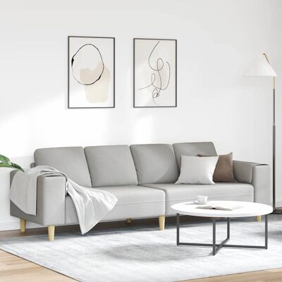 vidaXL Wohnzimmer Couch Wolkengrau 250 x 77 x 76 cm Polyester - Grau vidaXL Wohnzimmer Couch Wolkengrau 250 x 77 x 76 cm Polyester - Grau