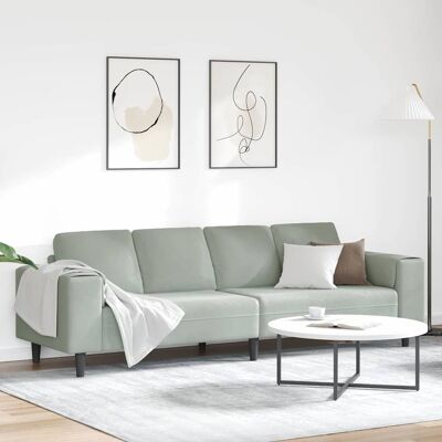 vidaXL Wohnzimmer Couch Hellgrau 250 x 77 x 76 cm - Hellgrau vidaXL Wohnzimmer Couch Hellgrau 250 x 77 x 76 cm - Hellgrau