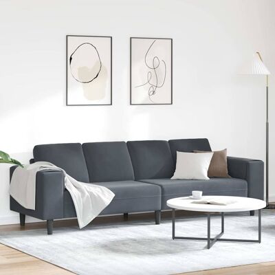 vidaXL Wohnzimmer Couch Dunkelgrau 250 x 77 x 76 cm - Grau vidaXL Wohnzimmer Couch Dunkelgrau 250 x 77 x 76 cm - Grau