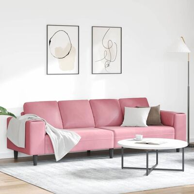 vidaXL Wohnzimmer Couch Rosa 250 x 77 x 76 cm - Rosa vidaXL Wohnzimmer Couch Rosa 250 x 77 x 76 cm - Rosa