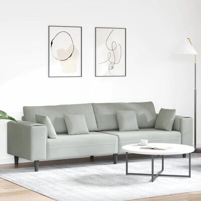 vidaXL Sofa Hellgrau 250 x 77 x 76 cm Samt - Hellgrau vidaXL Sofa Hellgrau 250 x 77 x 76 cm Samt - Hellgrau
