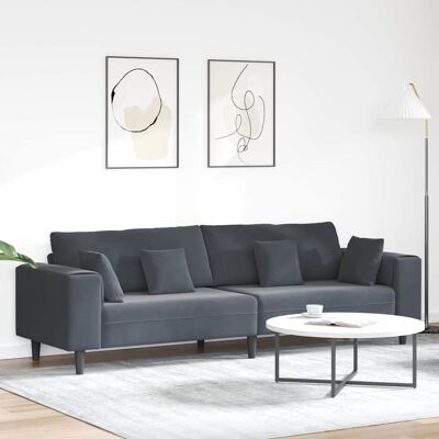vidaXL Sofa Dunkelgrau 250 x 77 x 76 cm Samt - Grau vidaXL Sofa Dunkelgrau 250 x 77 x 76 cm Samt - Grau
