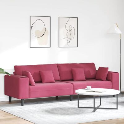 vidaXL Sofa Weinrot 250 x 77 x 76 cm Samt - Burgunderrot vidaXL Sofa Weinrot 250 x 77 x 76 cm Samt - Burgunderrot