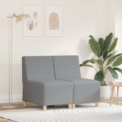 vidaXL Modulares Armfreies Sofa 2 pcs Hellgrau 55 x 74 x 82 cm Stoff - Hellgrau vidaXL Modulares Armfreies Sofa 2 pcs Hellgrau 55 x 74 x 82 cm Stoff - Hellgrau