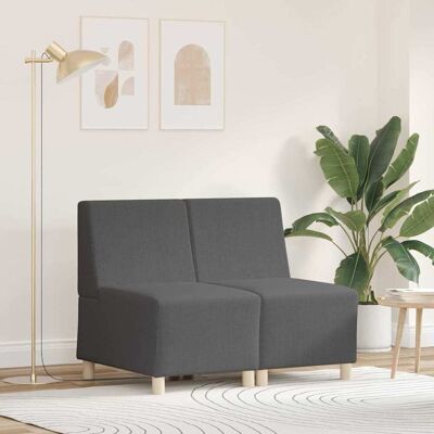 vidaXL Modulares Armfreies Sofa 2 pcs Dunkelgrau 55 x 74 x 82 cm - Grau vidaXL Modulares Armfreies Sofa 2 pcs Dunkelgrau 55 x 74 x 82 cm - Grau