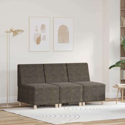 vidaXL Modulares Armfreies Sofa 3 pcs Dunkelgrau 55 x 74 x 82 cm - Grau vidaXL Modulares Armfreies Sofa 3 pcs Dunkelgrau 55 x 74 x 82 cm - Grau