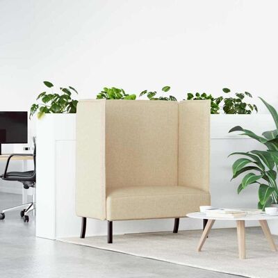 vidaXL Hoher Rücken Sofa 101cm Creme Stoff - Creme vidaXL Hoher Rücken Sofa 101cm Creme Stoff - Creme