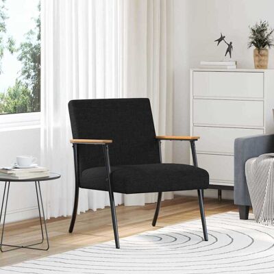 vidaXL Sessel Schwarz Stoff - Schwarz vidaXL Sessel Schwarz Stoff - Schwarz