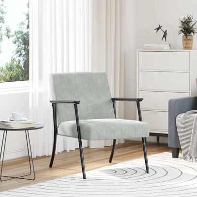 vidaXL Sessel Hellgrau 59 x 75 x 78 cm Samt - Hellgrau vidaXL Sessel Hellgrau 59 x 75 x 78 cm Samt - Hellgrau