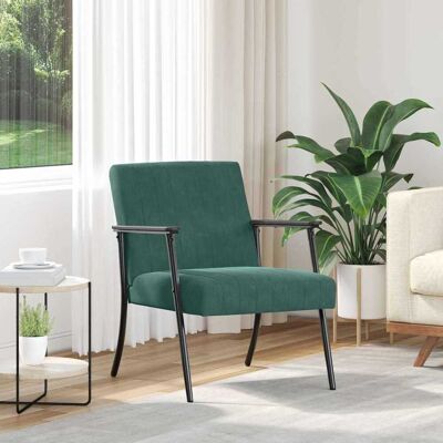 vidaXL Sessel Dunkelgrün 59 x 75 x 78 cm Samt - Creme vidaXL Sessel Dunkelgrün 59 x 75 x 78 cm Samt - Creme