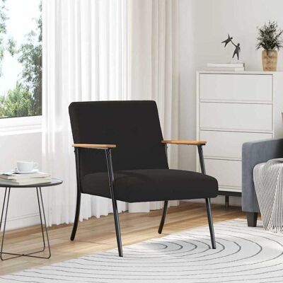 vidaXL Sessel Schwarz Lockiger wollähnlicher Stoff - Schwarz vidaXL Sessel Schwarz Lockiger wollähnlicher Stoff - Schwarz