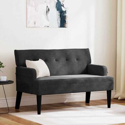 vidaXL Chesterfield Bench Schwarz 112 x 65,5 x 75 cm Samt - Schwarz vidaXL Chesterfield Bench Schwarz 112 x 65,5 x 75 cm Samt - Schwarz