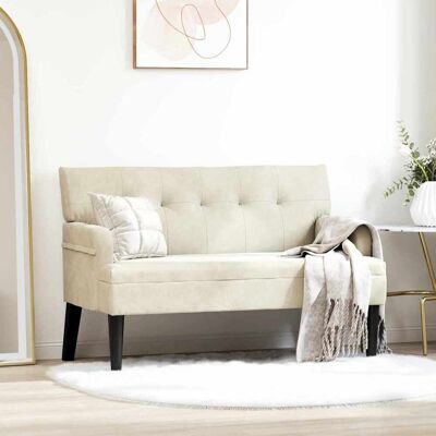 vidaXL Chesterfield Bench Creme 112 x 65,5 x 75 cm Samt - Creme vidaXL Chesterfield Bench Creme 112 x 65,5 x 75 cm Samt - Creme