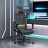 vidaXL Gaming-Stuhl mit Massage & Fußstütze Schwarz und Taupe Stoff - Taupe