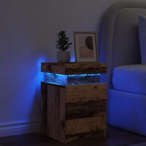 vidaXL LED-Nachttisch Altholz-Optik 35x39x55 cm Holzwerkstoff - Braun vidaXL LED-Nachttisch Altholz-Optik 35x39x55 cm Holzwerkstoff - Braun