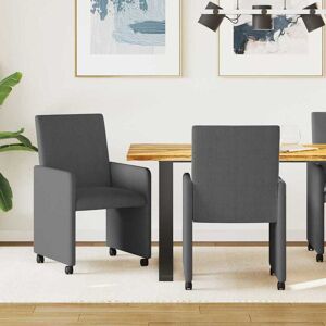 vidaXL Esszimmerstühle mit Rollen 2 pcs Dunkelgrau 57 x 66 x 94 cm - Grau vidaXL Esszimmerstühle mit Rollen 2 pcs Dunkelgrau 57 x 66 x 94 cm - Grau