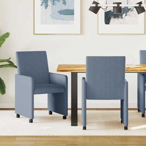 vidaXL Esszimmerstühle mit Rollen 2 pcs Blau 57 x 66 x 94 cm Cordstoff - Blau vidaXL Esszimmerstühle mit Rollen 2 pcs Blau 57 x 66 x 94 cm Cordstoff - Blau