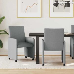 vidaXL Esszimmerstühle mit Rollen 2 pcs Hellgrau 57 x 66 x 94 cm Stoff - Hellgrau vidaXL Esszimmerstühle mit Rollen 2 pcs Hellgrau 57 x 66 x 94 cm Stoff - Hellgrau