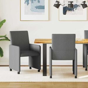 vidaXL Esszimmerstühle mit Rollen 2 pcs Dunkelgrau 57 x 66 x 94 cm - Grau vidaXL Esszimmerstühle mit Rollen 2 pcs Dunkelgrau 57 x 66 x 94 cm - Grau
