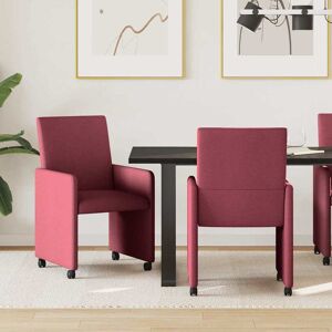 vidaXL Esszimmerstühle mit Rollen 2 pcs Weinrot 57 x 66 x 94 cm Stoff - Rot vidaXL Esszimmerstühle mit Rollen 2 pcs Weinrot 57 x 66 x 94 cm Stoff - Rot