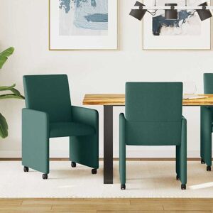 vidaXL Esszimmerstühle mit Rollen 2 pcs Dunkelgrün 57 x 66 x 94 cm - Grün vidaXL Esszimmerstühle mit Rollen 2 pcs Dunkelgrün 57 x 66 x 94 cm - Grün