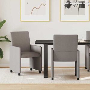 vidaXL Esszimmerstühle mit Rollen 2 pcs Taupe 57 x 66 x 94 cm Stoff - Taupe vidaXL Esszimmerstühle mit Rollen 2 pcs Taupe 57 x 66 x 94 cm Stoff - Taupe