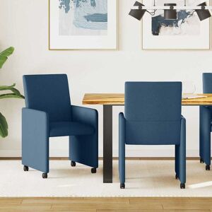 vidaXL Esszimmerstühle mit Rollen 2 pcs Blau 57 x 66 x 94 cm Stoff - Blau vidaXL Esszimmerstühle mit Rollen 2 pcs Blau 57 x 66 x 94 cm Stoff - Blau