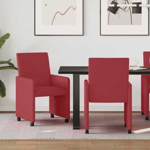 vidaXL Esszimmerstühle mit Rollen 2 pcs Weinrot 57 x 66 x 94 cm - Rot vidaXL Esszimmerstühle mit Rollen 2 pcs Weinrot 57 x 66 x 94 cm - Rot