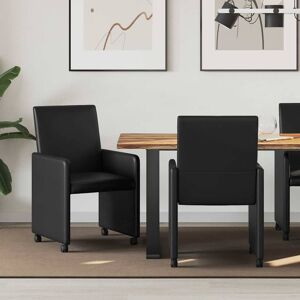 vidaXL Esszimmerstühle mit Rollen 2 pcs Schwarz 57 x 66 x 94 cm - Schwarz vidaXL Esszimmerstühle mit Rollen 2 pcs Schwarz 57 x 66 x 94 cm - Schwarz