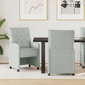 vidaXL Esszimmerstühle mit Rollen 2 pcs Hellgrau 58 x 67 x 97 cm Samt - Hellgrau vidaXL Esszimmerstühle mit Rollen 2 pcs Hellgrau 58 x 67 x 97 cm Samt - Hellgrau