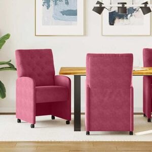 vidaXL Esszimmerstühle mit Rollen 2 pcs Weinrot 58 x 67 x 97 cm Samt - Rot vidaXL Esszimmerstühle mit Rollen 2 pcs Weinrot 58 x 67 x 97 cm Samt - Rot