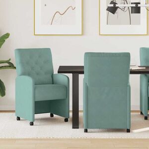 vidaXL Esszimmerstühle mit Rollen 2 pcs Meergrün 58 x 67 x 97 cm Samt - Grün vidaXL Esszimmerstühle mit Rollen 2 pcs Meergrün 58 x 67 x 97 cm Samt - Grün