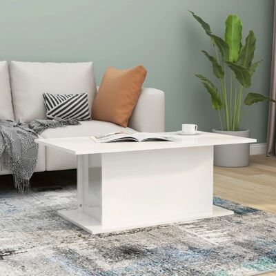 vidaXL Couchtisch Hochglanz-Weiß 102x55,5x40 cm Holzwerkstoff - Weiß vidaXL Couchtisch Hochglanz-Weiß 102x55,5x40 cm Holzwerkstoff - Weiß