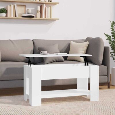 vidaXL Hochglänzender Weiße Couchtisch mit Hebefläche - Couchtisch vidaXL Hochglänzender Weiße Couchtisch mit Hebefläche - Couchtisch