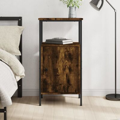 vidaXL Nachttisch Räuchereiche 41x31x80 cm Holzwerkstoff - Braun vidaXL Nachttisch Räuchereiche 41x31x80 cm Holzwerkstoff - Braun