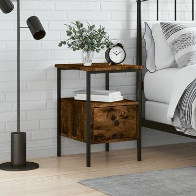 vidaXL Nachttisch Räuchereiche 34x36x50 cm Holzwerkstoff - Braun vidaXL Nachttisch Räuchereiche 34x36x50 cm Holzwerkstoff - Braun